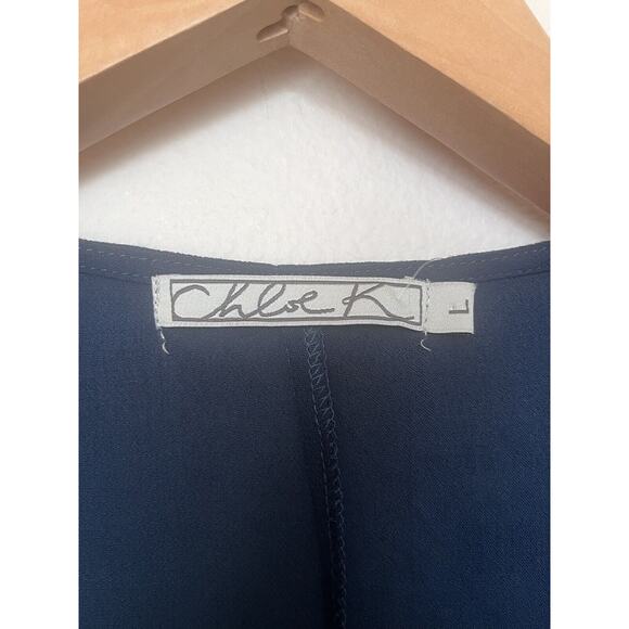 NWT Chloe K Teal Black Colorblock Rayon Polyester Top Casual Office - Picture 6 of 6